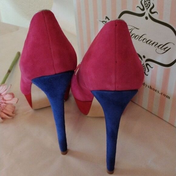 Footcandy Color Block Platform Heels - Picture 3 of 13